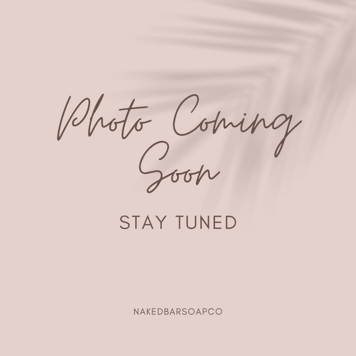 Placeholder image with 'Photo Coming Soon' text and 'NakedBarSoapCo' branding on a beige background.